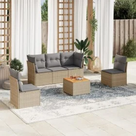 Juego de sofás jardín con cojines beige mezcla 6 pzas ratán PE de , Conjuntos de jardín - Ref: Foro24-3255877, Precio: 353,37...