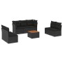 Set de sofás de jardín 8 piezas y cojines ratán sintético negro de , Conjuntos de jardín - Ref: Foro24-3255894, Precio: 484,2...