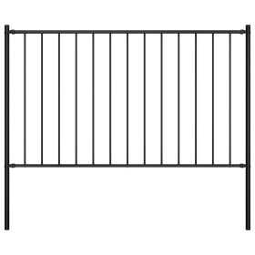 Panel valla y postes acero recubrimiento polvo negro 1,7x1,25m de vidaXL, Paneles de vallas - Ref: Foro24-145211, Precio: 59,...