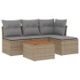 Juego de sofás jardín con cojines beige mezcla 5 pzas ratán PE de , Conjuntos de jardín - Ref: Foro24-3255926, Precio: 298,71...