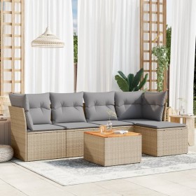 Juego de sofás jardín con cojines beige mezcla 6 pzas ratán PE de , Conjuntos de jardín - Ref: Foro24-3255947, Precio: 370,13...
