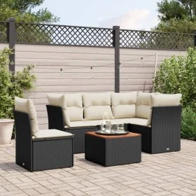 Set de sofás de jardín 6 piezas y cojines ratán sintético negro de , Conjuntos de jardín - Ref: Foro24-3255972, Precio: 357,3...
