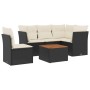 Set de sofás de jardín 6 piezas y cojines ratán sintético negro de , Conjuntos de jardín - Ref: Foro24-3255972, Precio: 361,7...