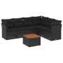 Set de comedor de jardín 7 pzas y cojines ratán sintético negro de , Conjuntos de jardín - Ref: Foro24-3255985, Precio: 440,3...