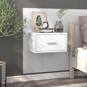 Mesita de noche de pared blanco brillante de vidaXL, Mesitas de noche - Ref: Foro24-810983, Precio: 28,70 €, Descuento: %
