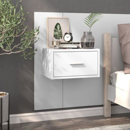 Mesita de noche de pared blanco brillante de vidaXL, Mesitas de noche - Ref: Foro24-810983, Precio: 28,70 €, Descuento: %