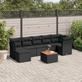 Set de sofás de jardín 8 piezas y cojines ratán sintético negro de , Conjuntos de jardín - Ref: Foro24-3256083, Precio: 509,5...