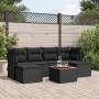 Set de comedor de jardín 7 pzas y cojines ratán sintético negro de , Conjuntos de jardín - Ref: Foro24-3256097, Precio: 420,7...