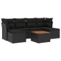 Set de comedor de jardín 7 pzas y cojines ratán sintético negro de , Conjuntos de jardín - Ref: Foro24-3256097, Precio: 420,7...