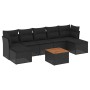 Set de sofás de jardín 8 piezas y cojines ratán sintético negro de , Conjuntos de jardín - Ref: Foro24-3256104, Precio: 453,7...