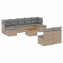 Juego de sofás jardín con cojines beige 10 pzas ratán sintético de , Conjuntos de jardín - Ref: Foro24-3256192, Precio: 596,7...