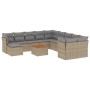 Juego de sofás jardín con cojines beige mezcla 12 pzas ratán PE de , Conjuntos de jardín - Ref: Foro24-3256311, Precio: 758,0...