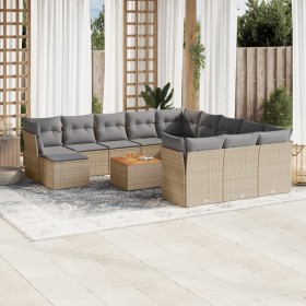 Juego de sofás jardín con cojines beige mezcla 13 pzas ratán PE de , Conjuntos de jardín - Ref: Foro24-3256318, Precio: 834,3...