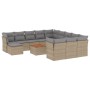 Juego de sofás jardín con cojines beige mezcla 13 pzas ratán PE de , Conjuntos de jardín - Ref: Foro24-3256318, Precio: 834,3...