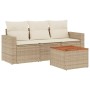Juego de sofás jardín con cojines 4 pzas ratán sintético beige de , Conjuntos de jardín - Ref: Foro24-3256324, Precio: 299,38...