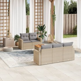 Juego de sofás jardín con cojines beige mezcla 6 pzas ratán PE de , Conjuntos de jardín - Ref: Foro24-3256339, Precio: 467,79...