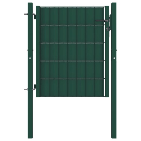 Puerta de valla de PVC y acero verde 100x81 cm de vidaXL, Puertas de jardín - Ref: Foro24-145227, Precio: 112,61 €, Descuento: %