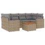 Juego de sofás jardín con cojines beige mezcla 7 pzas ratán PE de , Conjuntos de jardín - Ref: Foro24-3256353, Precio: 495,50...