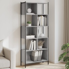 Estantería madera de ingeniería gris Sonoma 72x28x172 cm en Librerías y estanterías | Comprar online en Foru.es