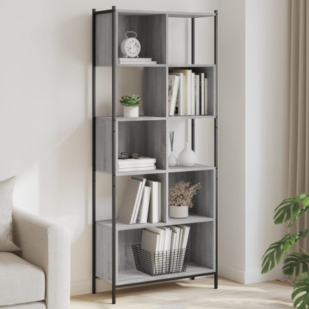 Estantería madera de ingeniería gris Sonoma 72x28x172 cm en Librerías y estanterías | Comprar online en Foru.es