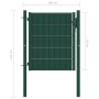 Puerta de valla de PVC y acero verde 100x81 cm de vidaXL, Puertas de jardín - Ref: Foro24-145227, Precio: 112,61 €, Descuento: %