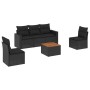 Set de sofás de jardín 6 piezas y cojines ratán sintético negro de , Conjuntos de jardín - Ref: Foro24-3256391, Precio: 366,6...