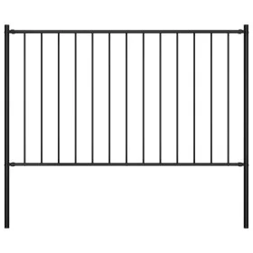 Black powder coated steel fence panel and posts 1.7x0.75 m by vidaXL, fence panels - Ref: Foro24-145209, Price: 51,41 €, Disc...