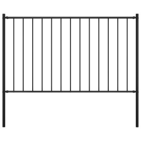 Panel valla y postes acero recubrimiento polvo negro 1,7x0,75 m de vidaXL, Paneles de vallas - Ref: Foro24-145209, Precio: 52...