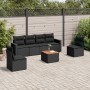 Set de comedor de jardín 7 pzas y cojines ratán sintético negro de , Conjuntos de jardín - Ref: Foro24-3256398, Precio: 423,1...
