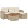 Juego de sofás jardín con cojines 5 pzas ratán sintético beige de , Conjuntos de jardín - Ref: Foro24-3256422, Precio: 355,78...