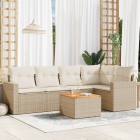 Juego de sofás jardín con cojines 6 pzas ratán sintético beige de , Conjuntos de jardín - Ref: Foro24-3256443, Precio: 436,28...