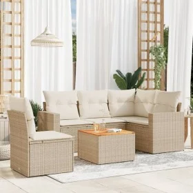 Juego de sofás jardín con cojines 6 pzas ratán sintético beige de , Conjuntos de jardín - Ref: Foro24-3256457, Precio: 421,26...