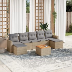 Juego de sofás jardín con cojines beige mezcla 8 pzas ratán PE de , Conjuntos de jardín - Ref: Foro24-3256584, Precio: 481,29...