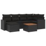 Set de comedor de jardín 7 pzas y cojines ratán sintético negro de , Conjuntos de jardín - Ref: Foro24-3256552, Precio: 459,4...