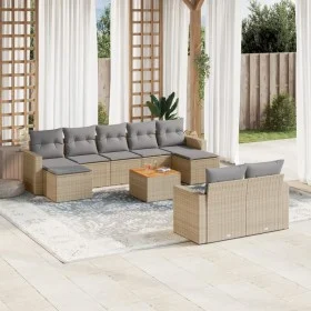 Juego de sofás jardín con cojines beige 10 pzas ratán sintético de , Conjuntos de jardín - Ref: Foro24-3256668, Precio: 684,3...