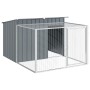Caseta para perro con corral antracita 153x194x110 cm acero galvanizado en Casetas para perros | Comprar online en Foru.es