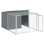 Caseta para perro con corral antracita 153x194x110 cm acero galvanizado en Casetas para perros | Comprar online en Foru.es