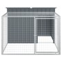 Caseta para perro con corral antracita 153x194x110 cm acero galvanizado en Casetas para perros | Comprar online en Foru.es