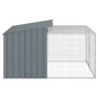 Caseta para perro con corral antracita 153x194x110 cm acero galvanizado en Casetas para perros | Comprar online en Foru.es