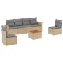 Juego de sofás jardín con cojines beige mezcla 7 pzas ratán PE de , Conjuntos de jardín - Ref: Foro24-3256843, Precio: 438,49...