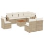 Set de sofás de jardín 9 pzas con cojines ratán sintético beige de , Conjuntos de jardín - Ref: Foro24-3256933, Precio: 603,9...