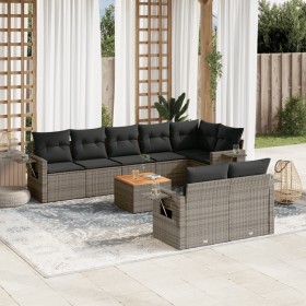 Set de muebles de jardín 9 pzas y cojines ratán sintético gris de , Conjuntos de jardín - Ref: Foro24-3256984, Precio: 622,57...