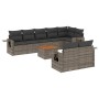 Set de muebles de jardín 9 pzas y cojines ratán sintético gris de , Conjuntos de jardín - Ref: Foro24-3256984, Precio: 622,57...