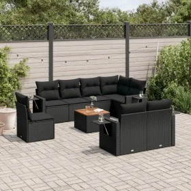 8-teiliges Gartensofa-Set und schwarze synthetische Rattankissen von , Gartensets - Ref: Foro24-3256986, Preis: 650,31 €, Rab...