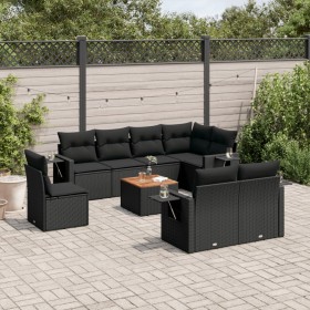 Set de sofás de jardín 8 piezas y cojines ratán sintético negro de , Conjuntos de jardín - Ref: Foro24-3256986, Precio: 636,6...