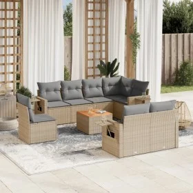 Juego de sofás jardín con cojines beige mezcla 9 pzas ratán PE de , Conjuntos de jardín - Ref: Foro24-3256990, Precio: 639,58...