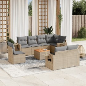 Juego de sofás jardín con cojines beige mezcla 9 pzas ratán PE de , Conjuntos de jardín - Ref: Foro24-3256990, Precio: 638,81...