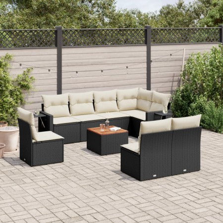 Set de sofás de jardín 8 piezas y cojines ratán sintético negro de , Conjuntos de jardín - Ref: Foro24-3256931, Precio: 523,1...