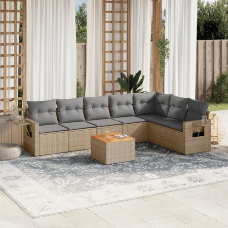Juego de sofás jardín con cojines beige mezcla 8 pzas ratán PE de , Conjuntos de jardín - Ref: Foro24-3256927, Precio: 518,70...