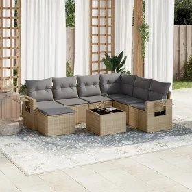 Juego de sofás de jardín con cojines beige 8 pzas ratán PE de , Conjuntos de jardín - Ref: Foro24-3252846, Precio: 517,38 €, ...